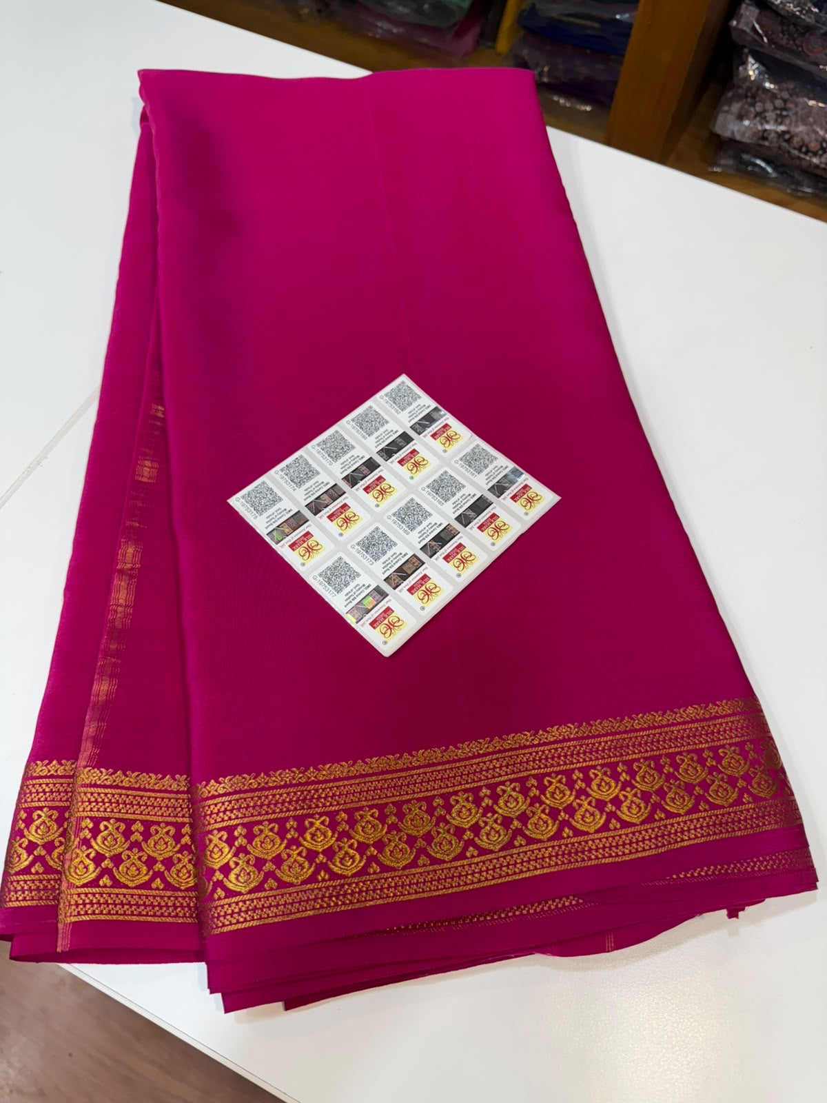 Mysore silk sarees gold lace pattern