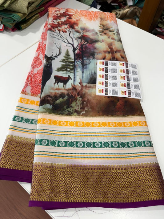 😍Digital print mysore silk sarees 😍