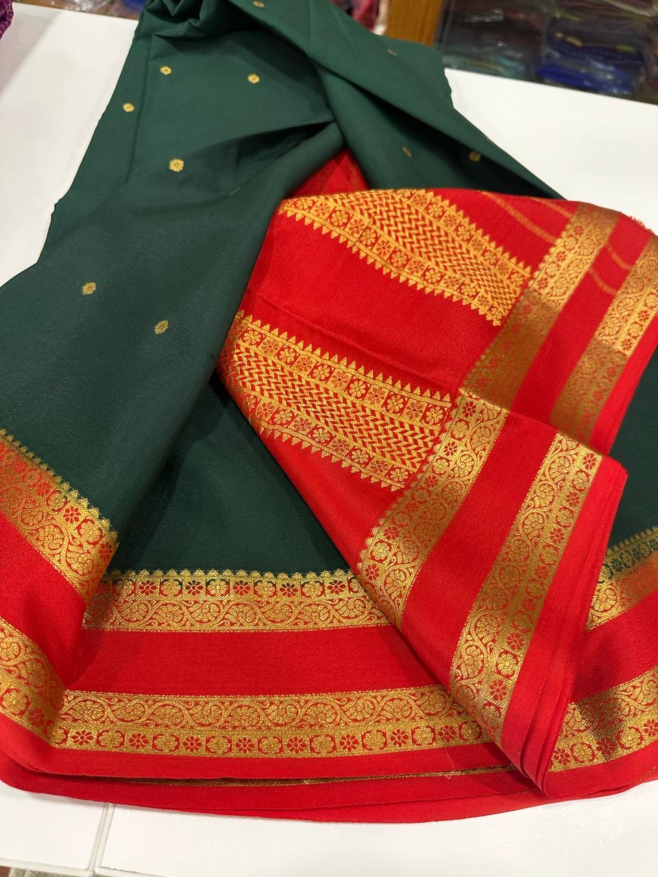 New Bentex pattern  mysore silk sarees with elegant color combination