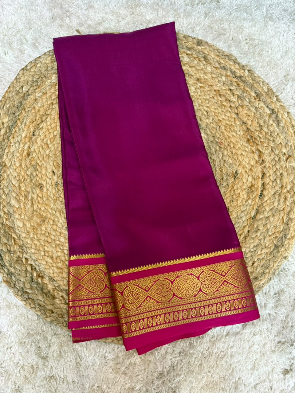 Mysore silk sarees contrast pattern
