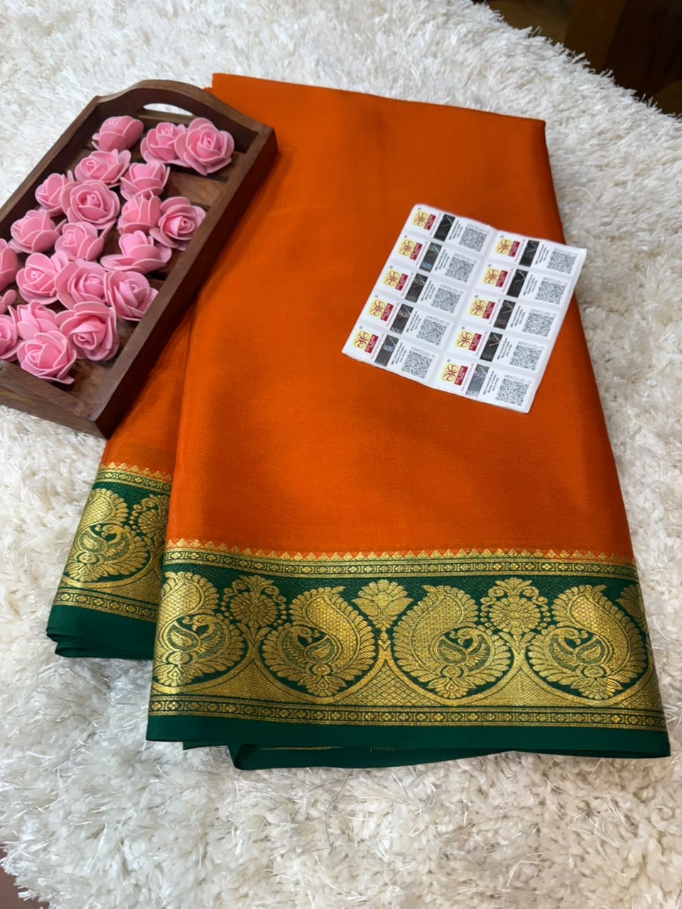 Mysore silk sarees contrast pattern