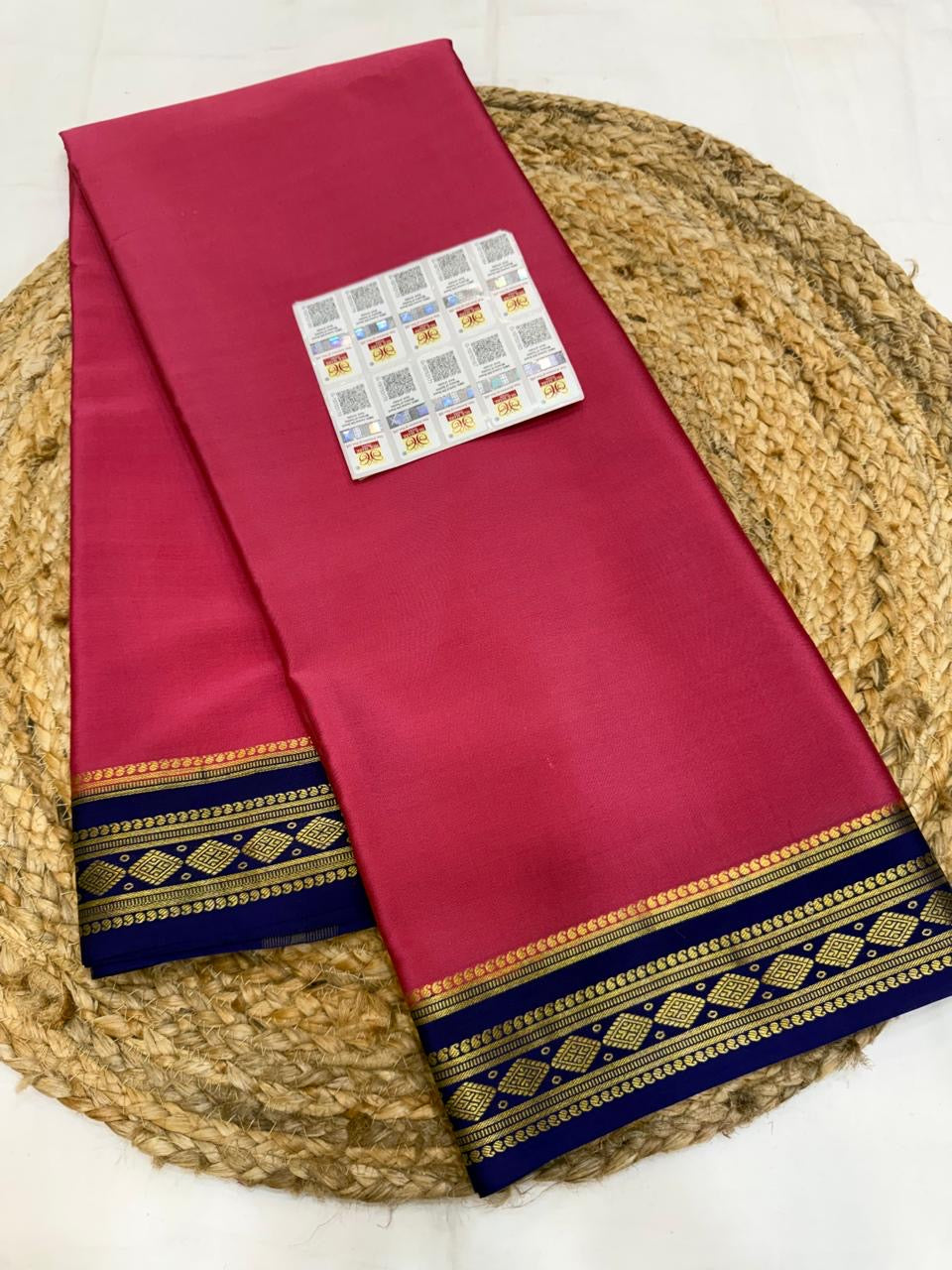 Mysore silk sarees contrast pattern