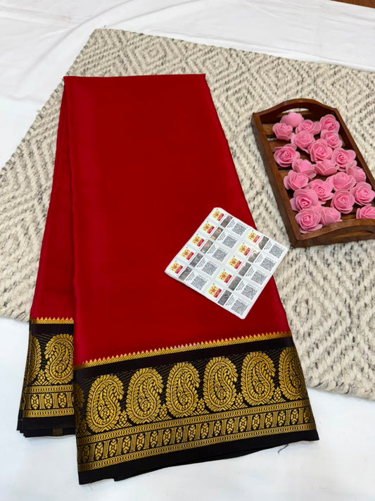 Mysore silk sarees contrast pattern