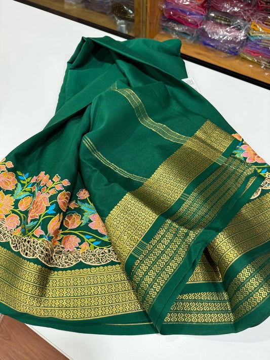 ❤️ Embroidery n Cutwork Mysore silk sarees ❤️