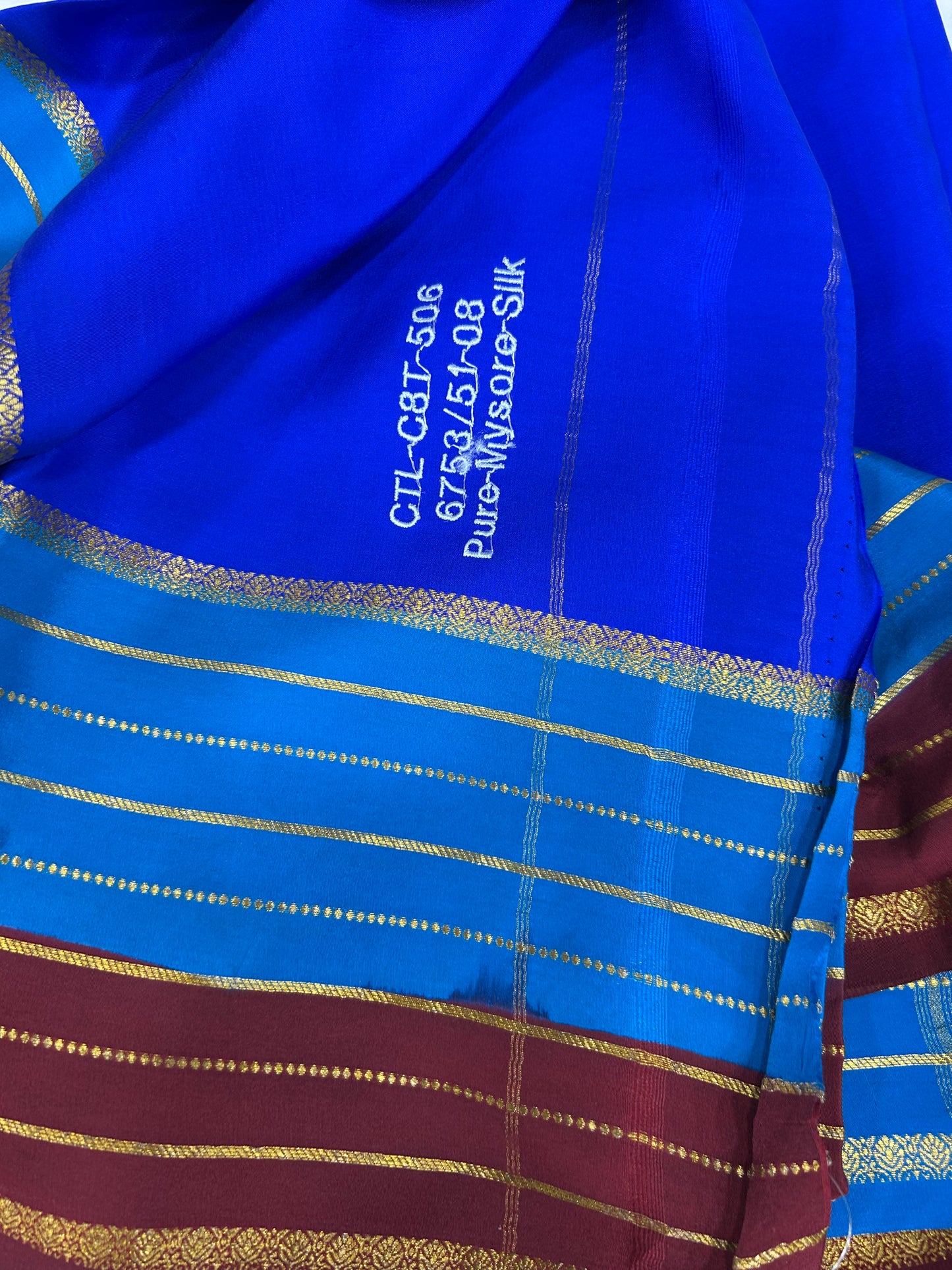 Gold lace Mysore silk