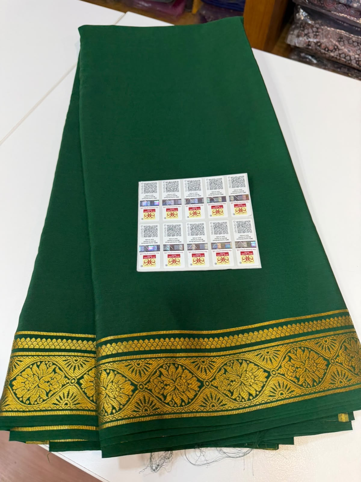 Mysore silk sarees gold lace pattern