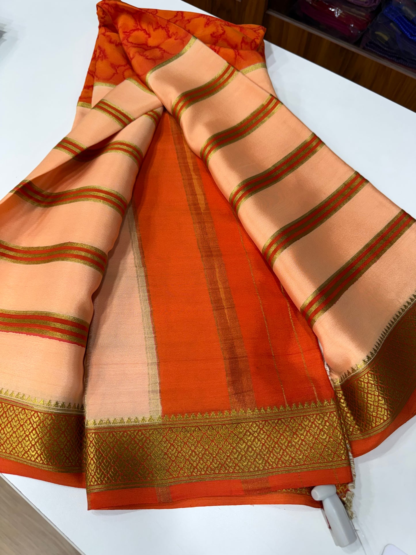 2D Shibori Pattern Mysore Silk Sarees
