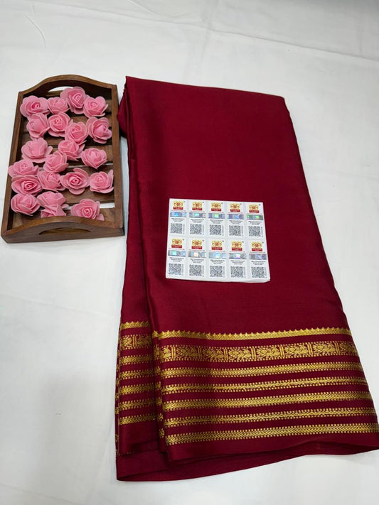 Mysore silk sarees self pattern