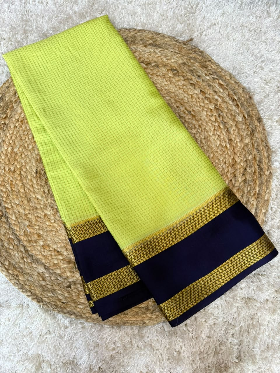 Mysore silk sarees checks pattern