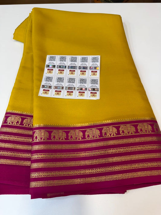 Mysore silk sarees contrast pattern