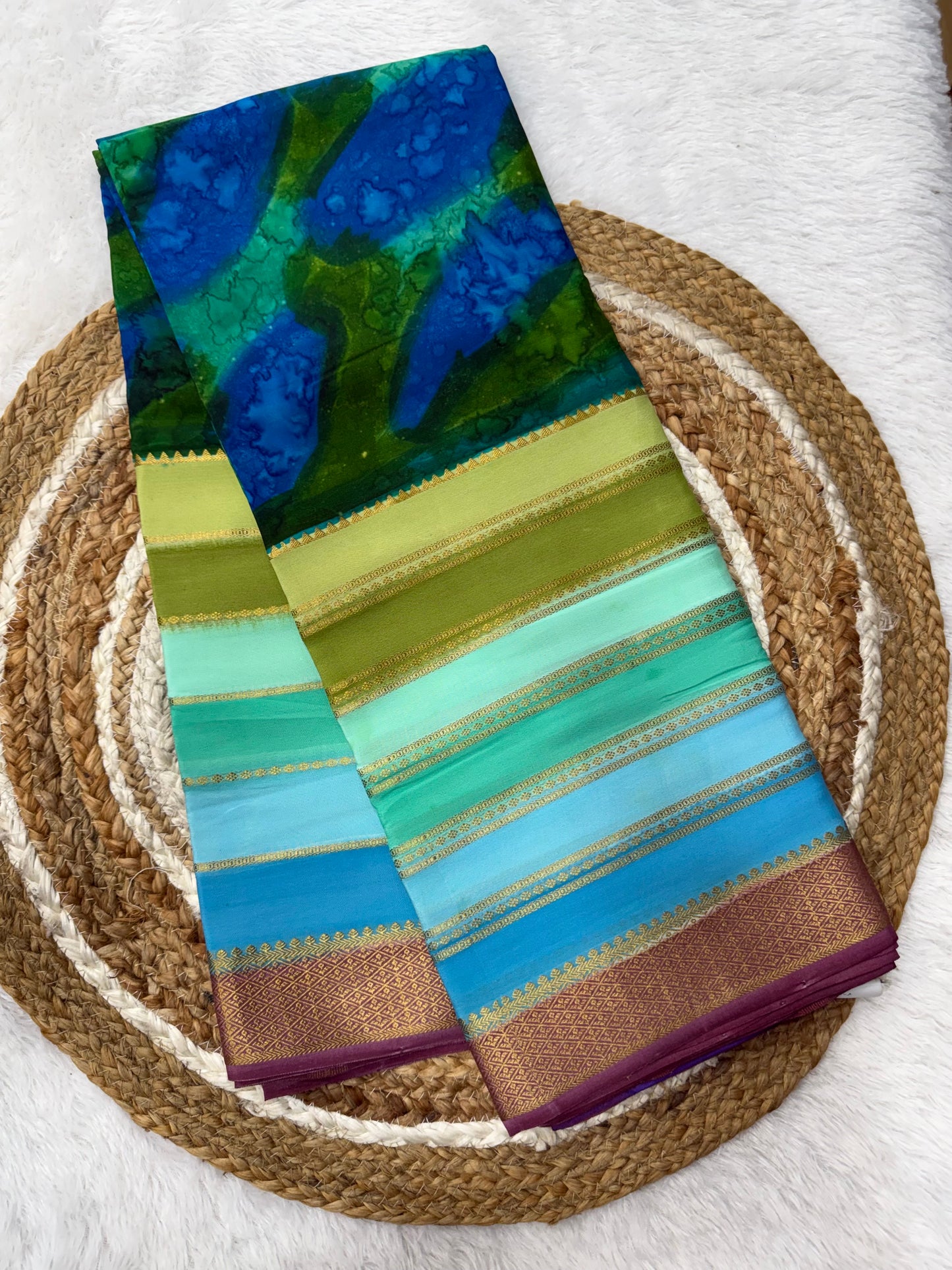 Printed Mysore silk saree