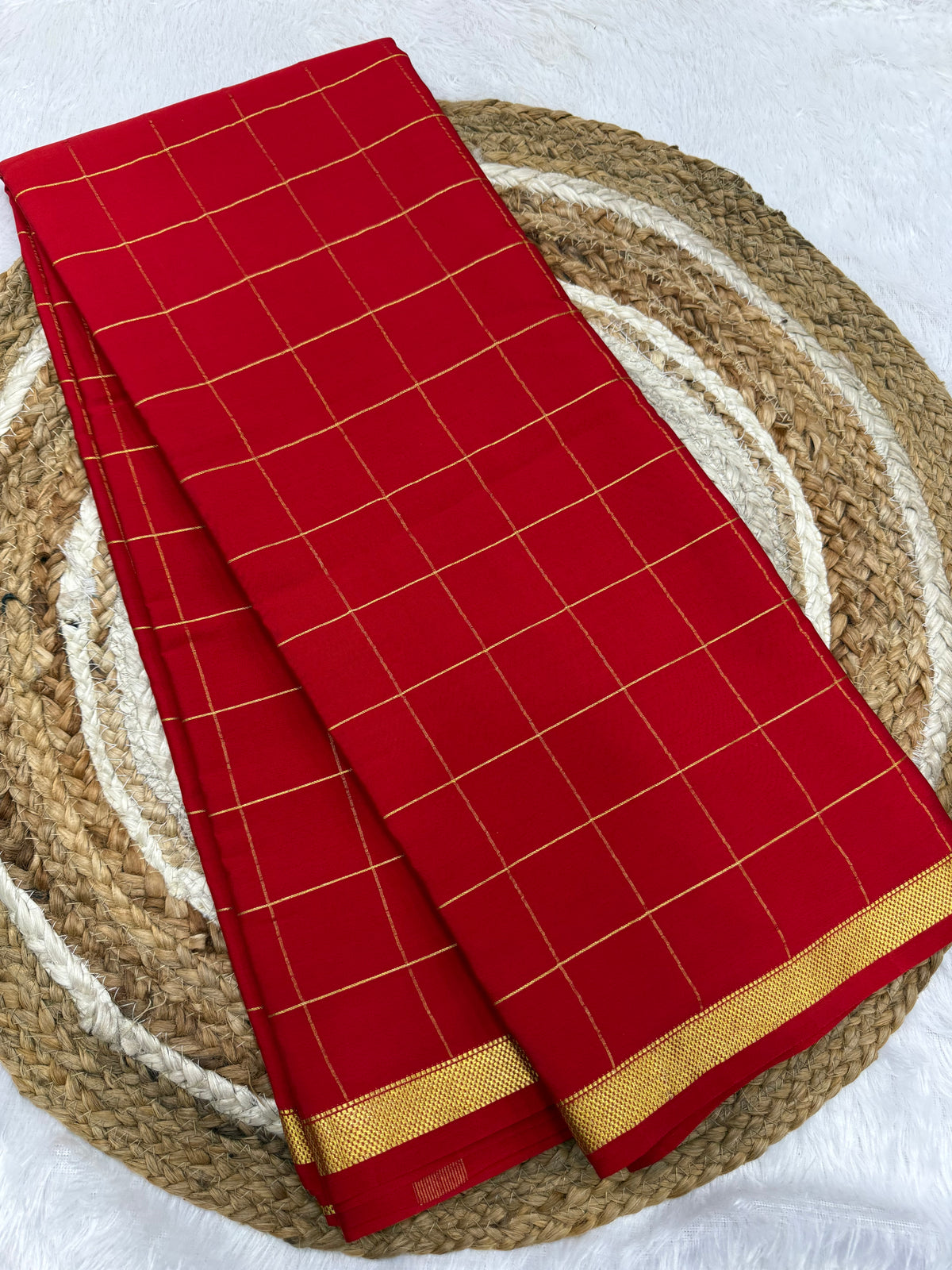 Mysore silk self checks