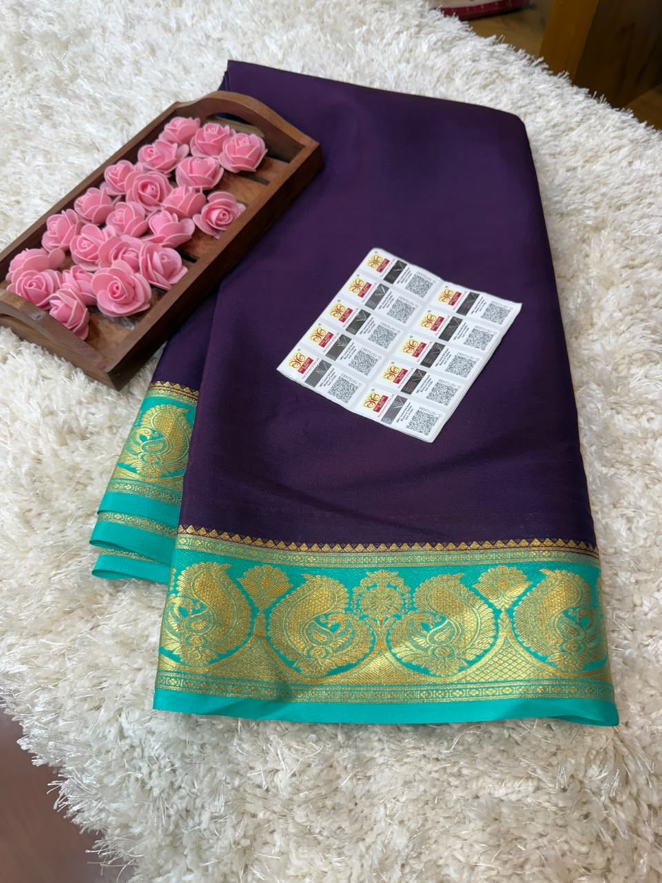 Mysore silk sarees contrast pattern