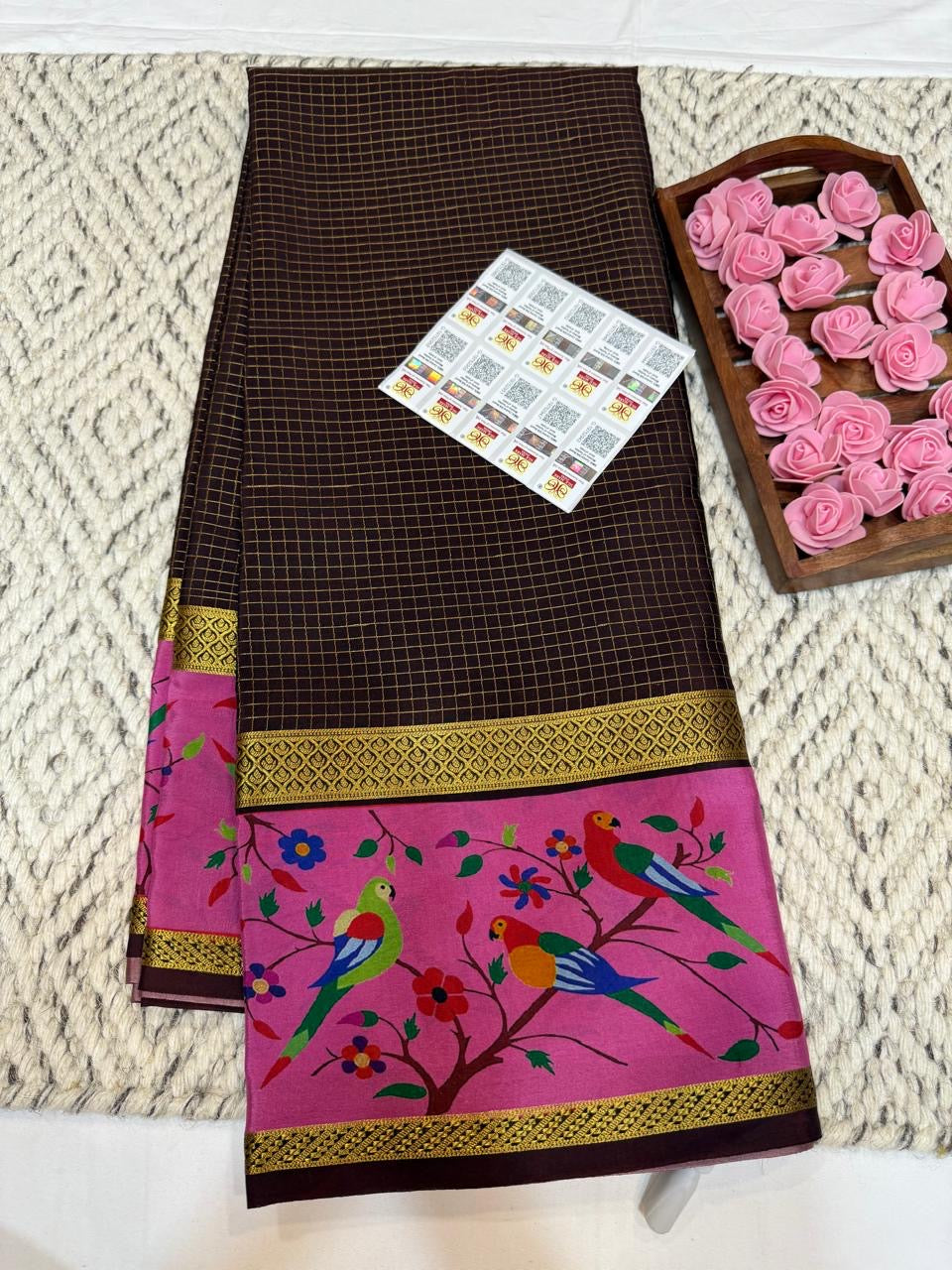 Mysore silk sarees printed pattern