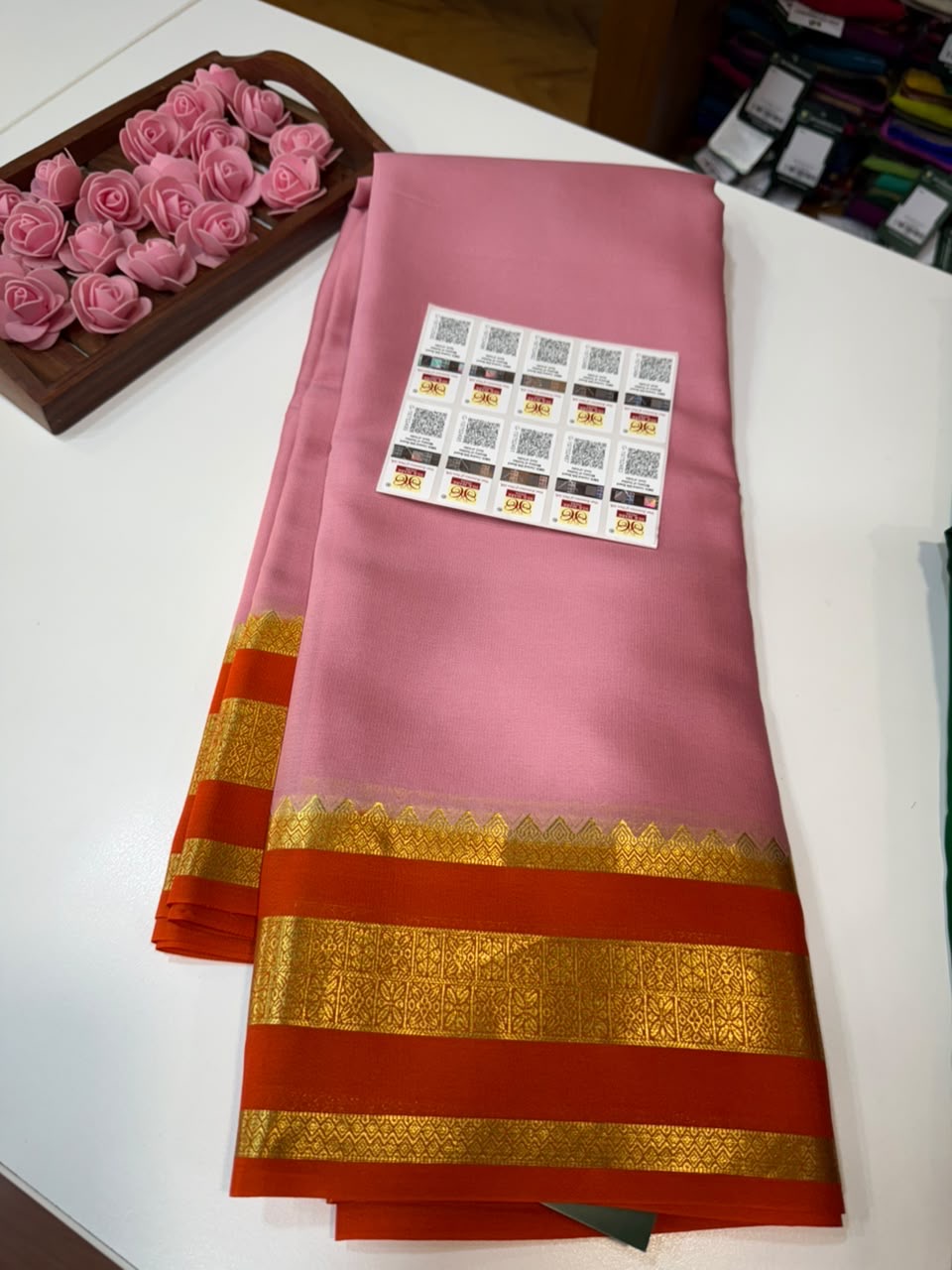 Mysore silk sarees light weight pattern