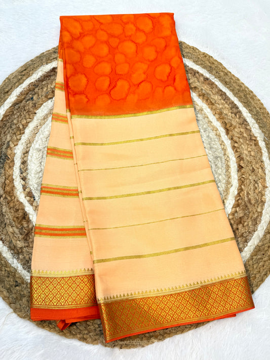 Printed Mysore silk saree