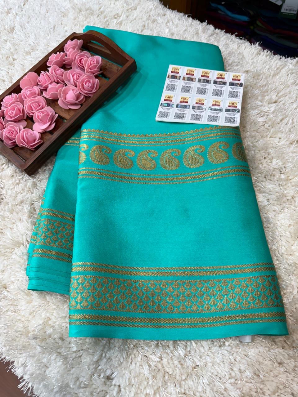 Mysore silk sarees self pattern