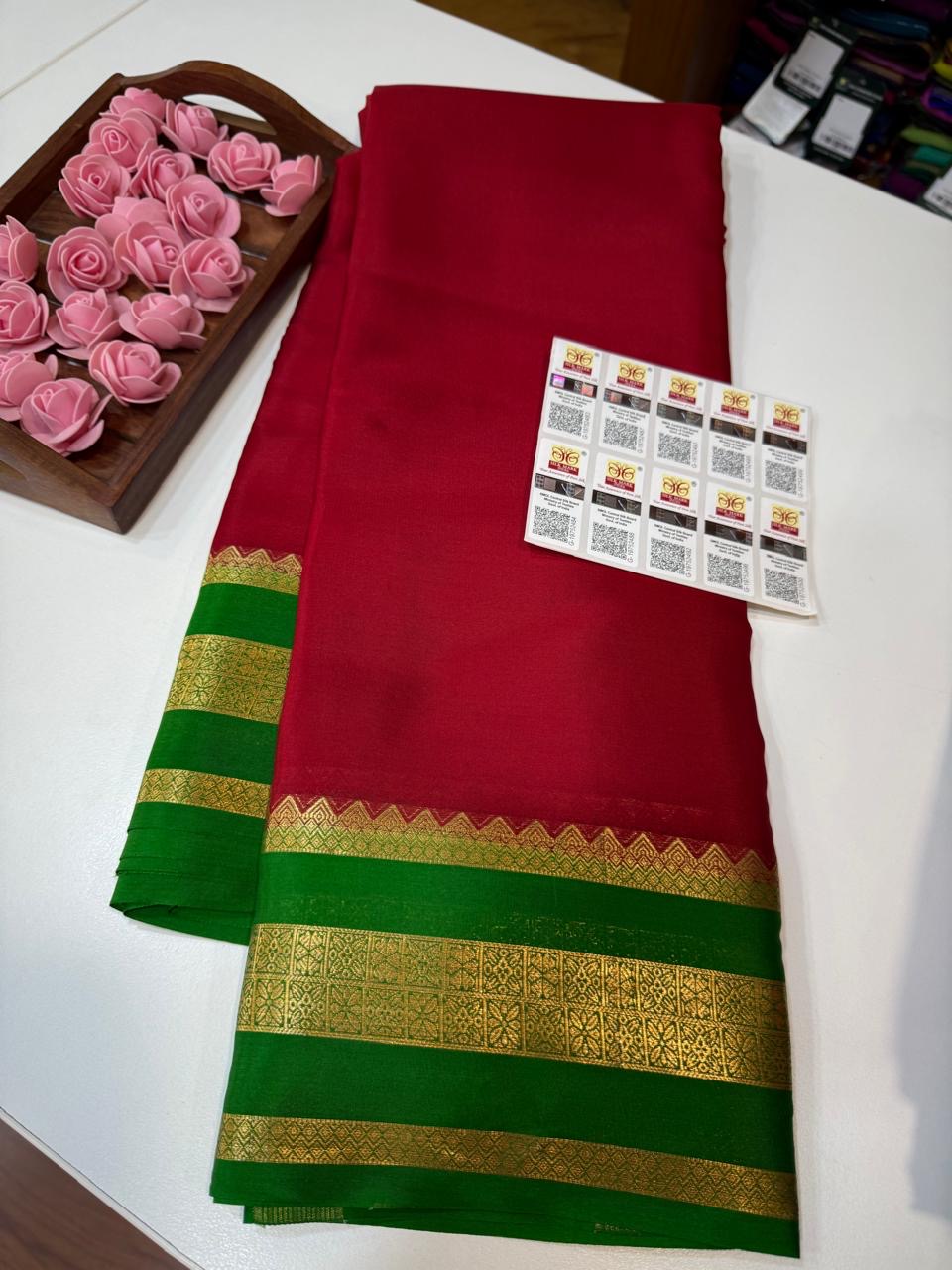 Mysore silk sarees light weight pattern