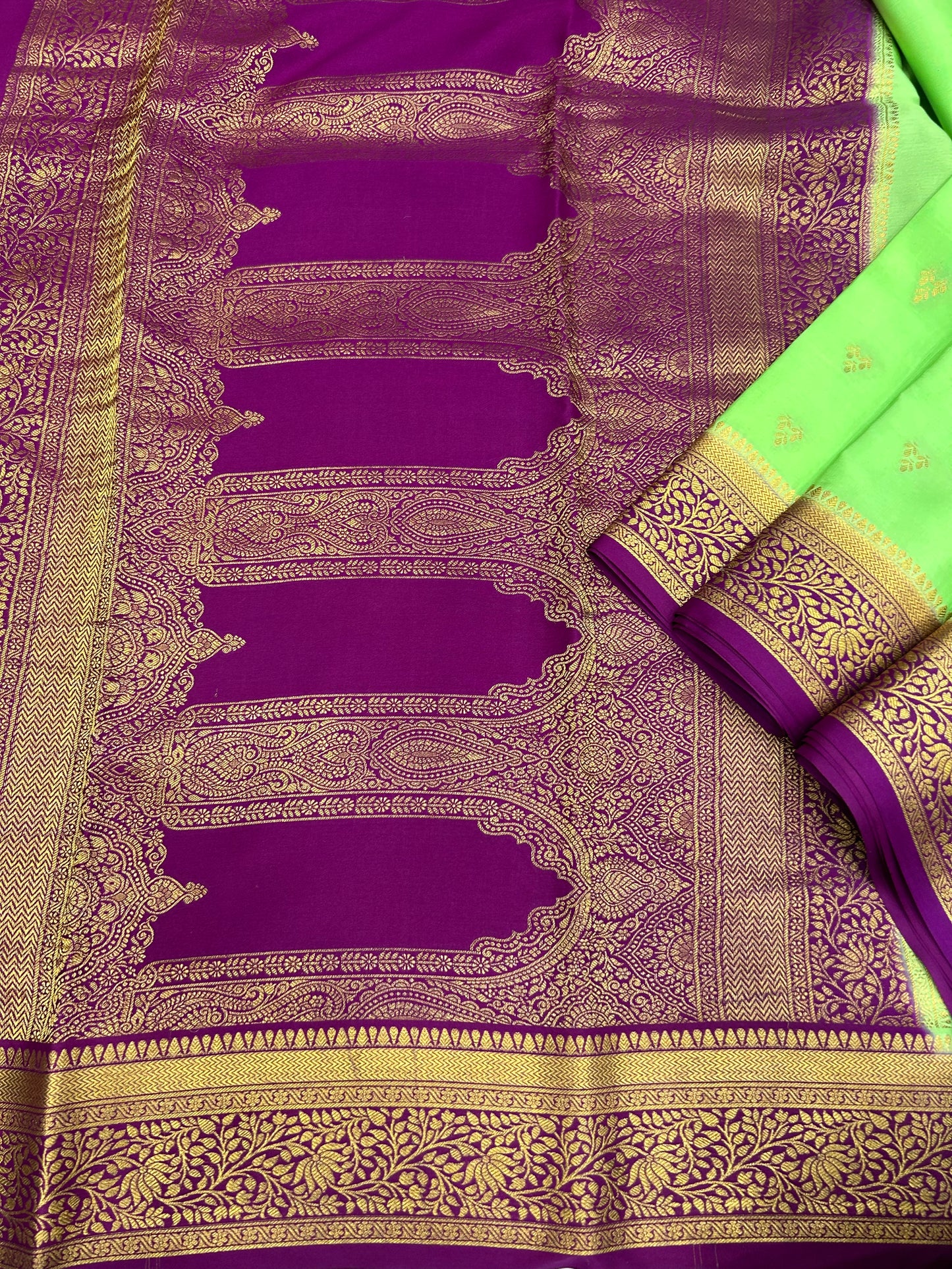 Mysore silk contrast butta