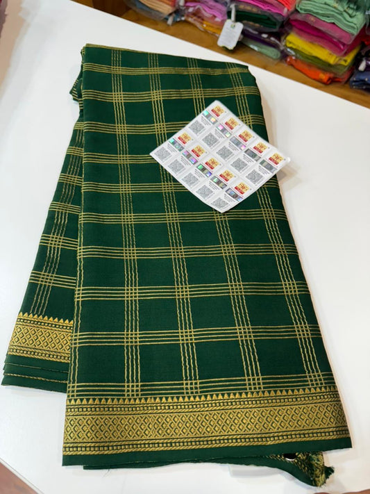 Mysore silk sarees multi check pattern