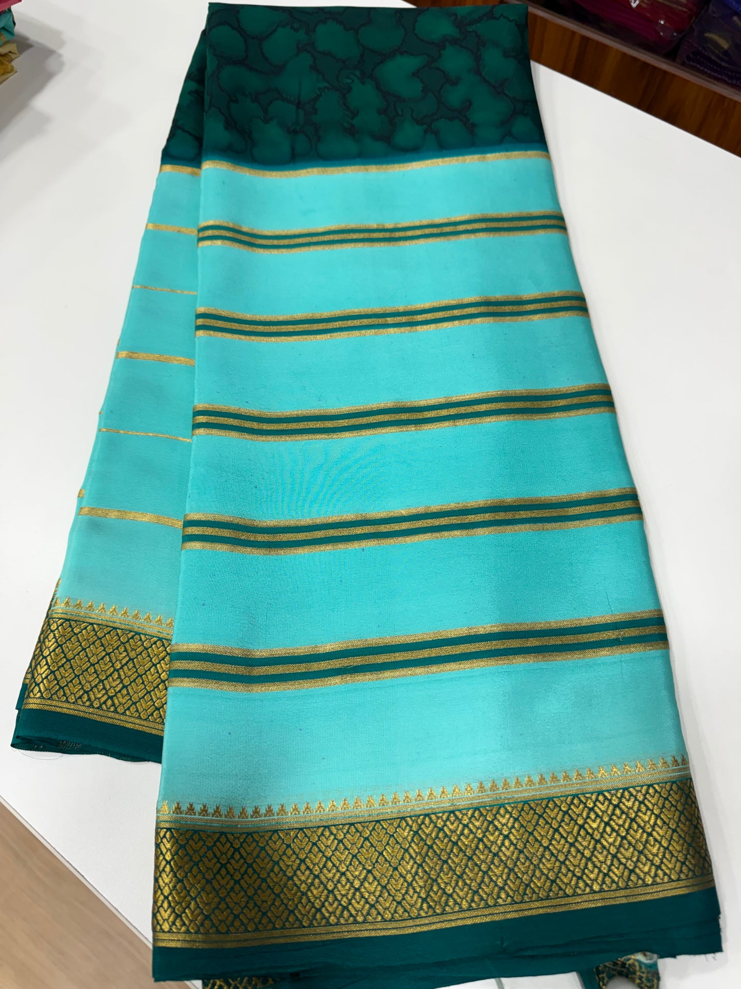 2D Shibori Pattern Mysore Silk Sarees