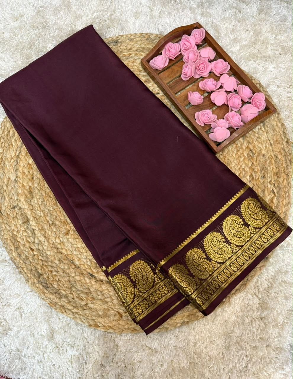 Mysore silk sarees self pattern