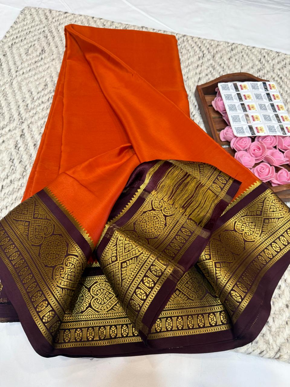 Mysore silk sarees contrast pattern