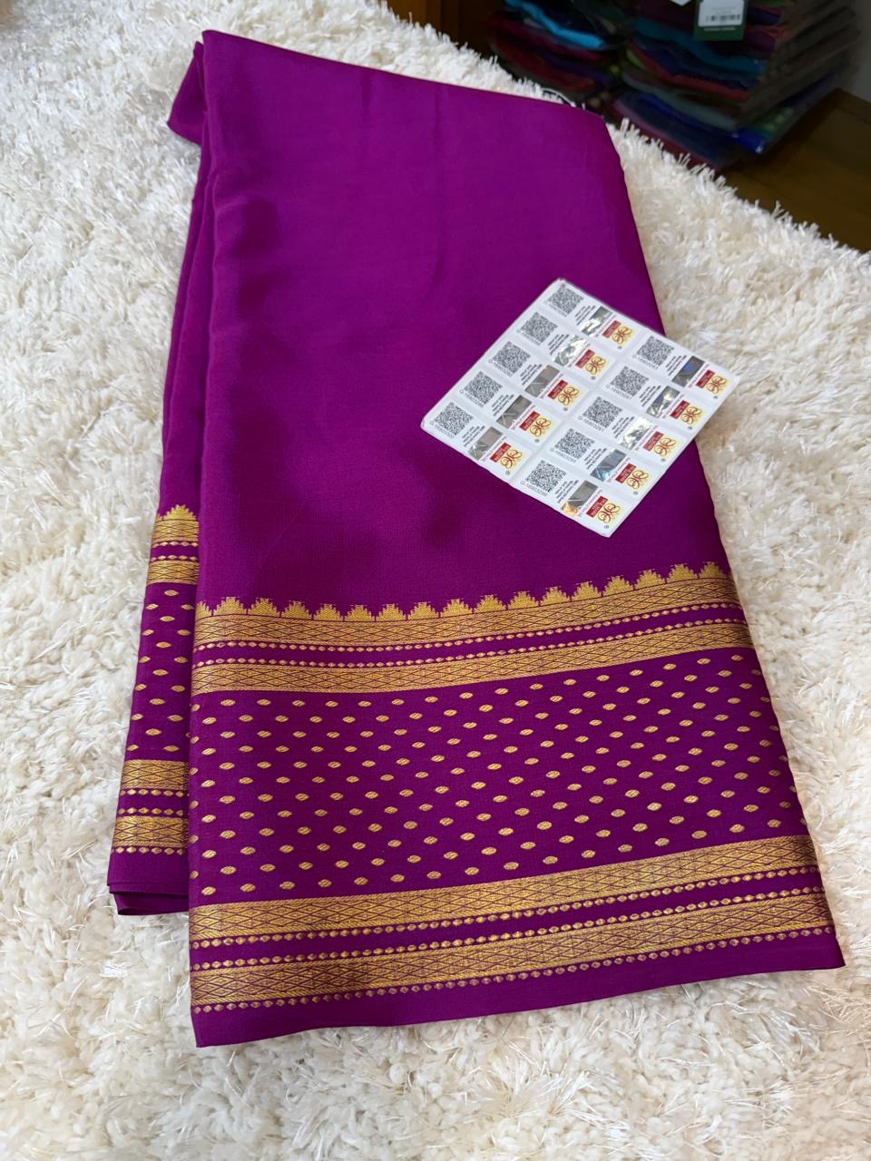 Mysore silk sarees self pattern
