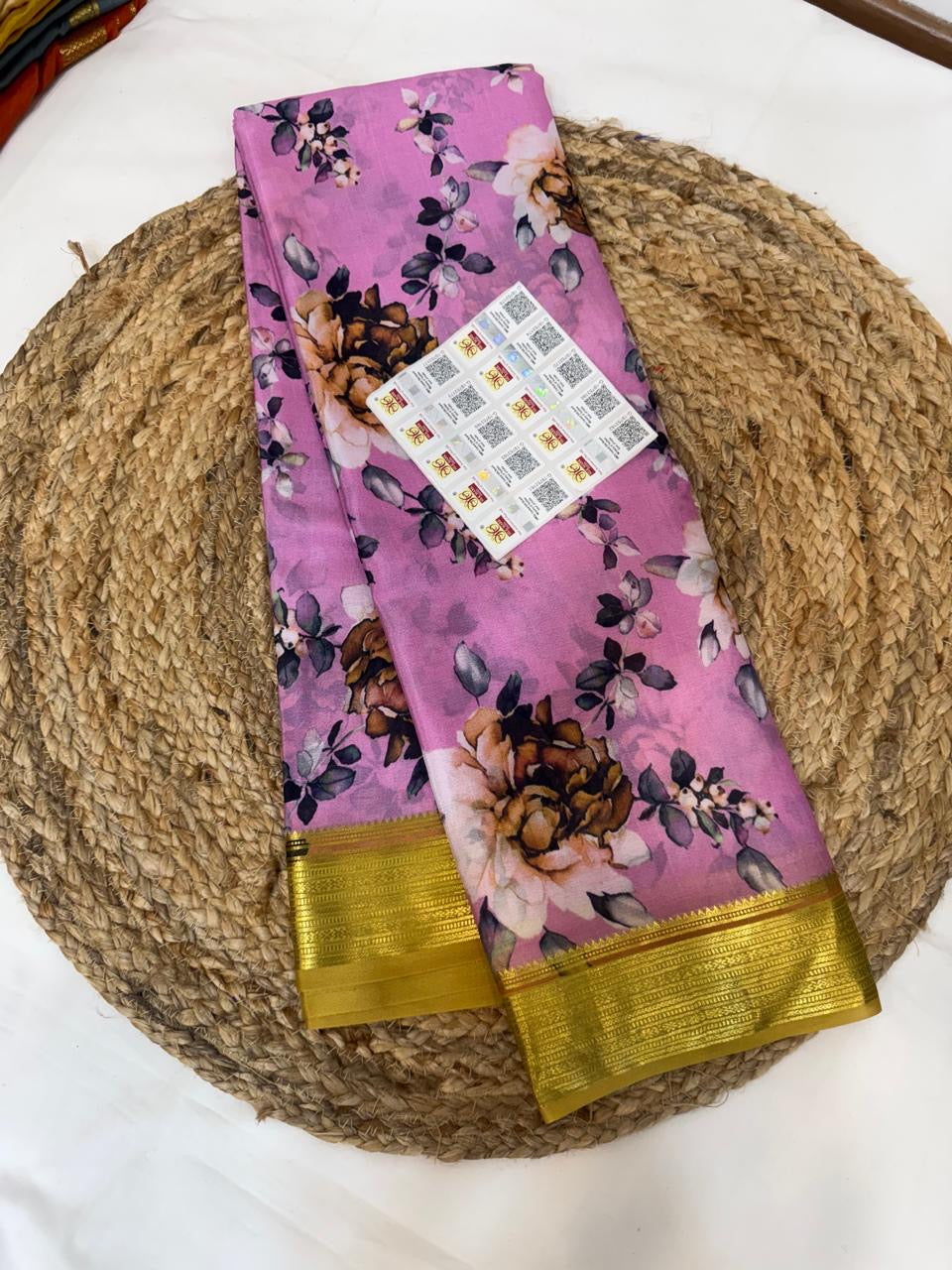 Mysore silk sarees light weight Digital pattern