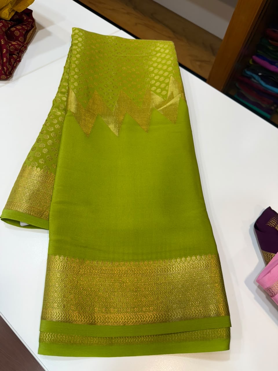 Mysore silk sarees self Butta pattern