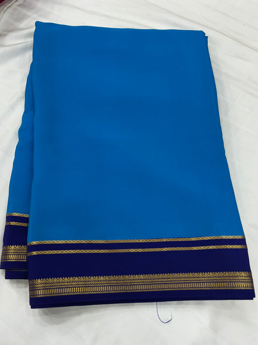 Gold lace Mysore silk saree