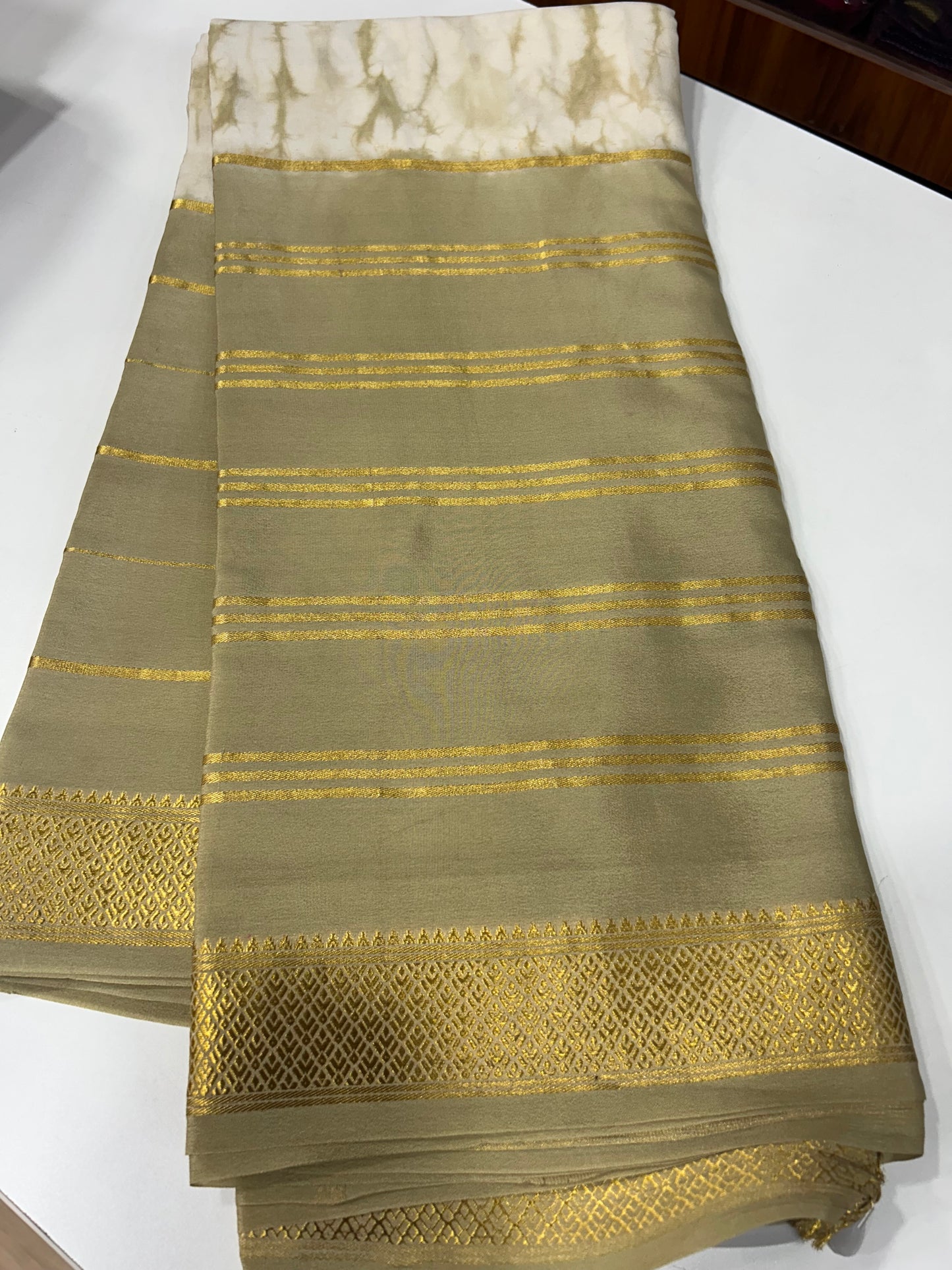 2D Shibori Pattern Mysore Silk Saree