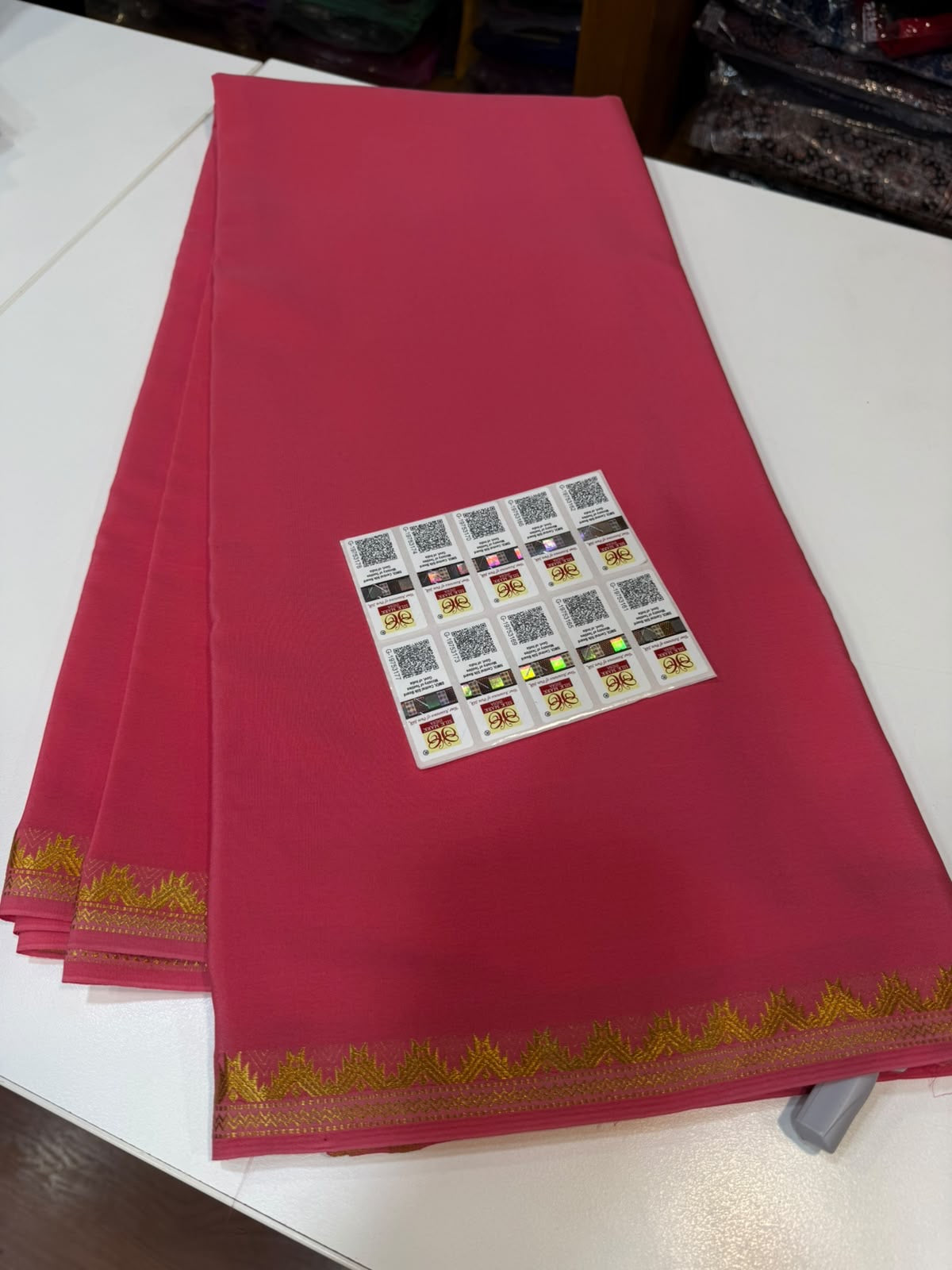 Mysore silk sarees gold lace pattern