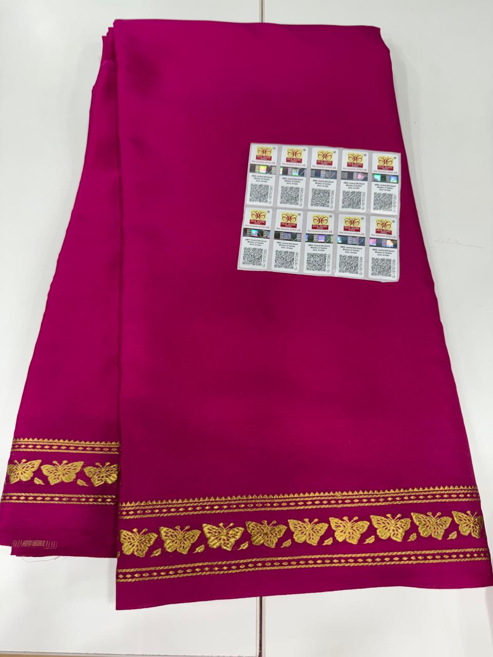 Small butterfly border self sarees