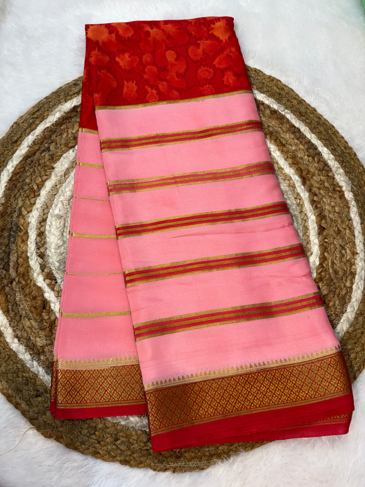 Printed Mysore silk saree