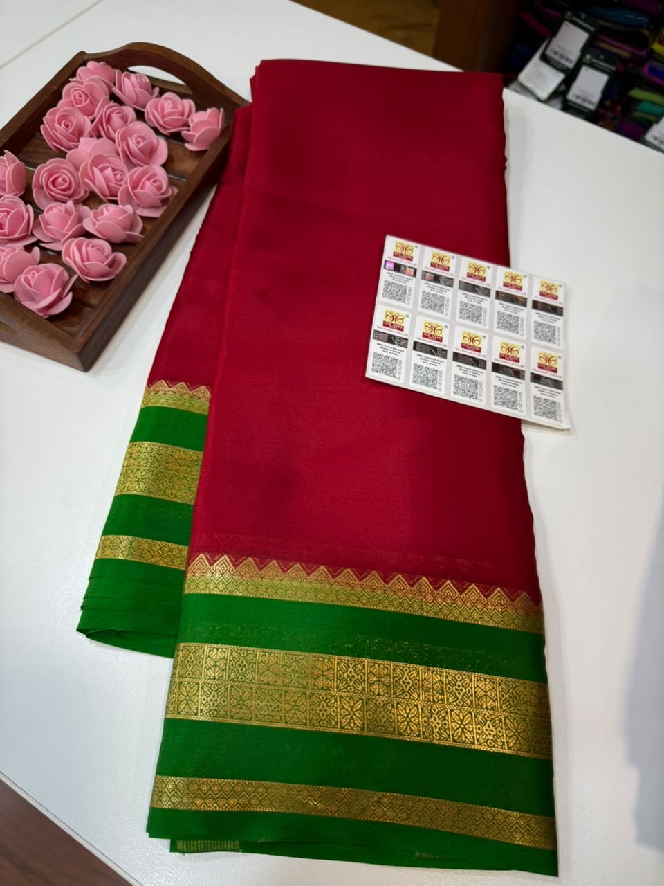 Mysore silk sarees light weight pattern