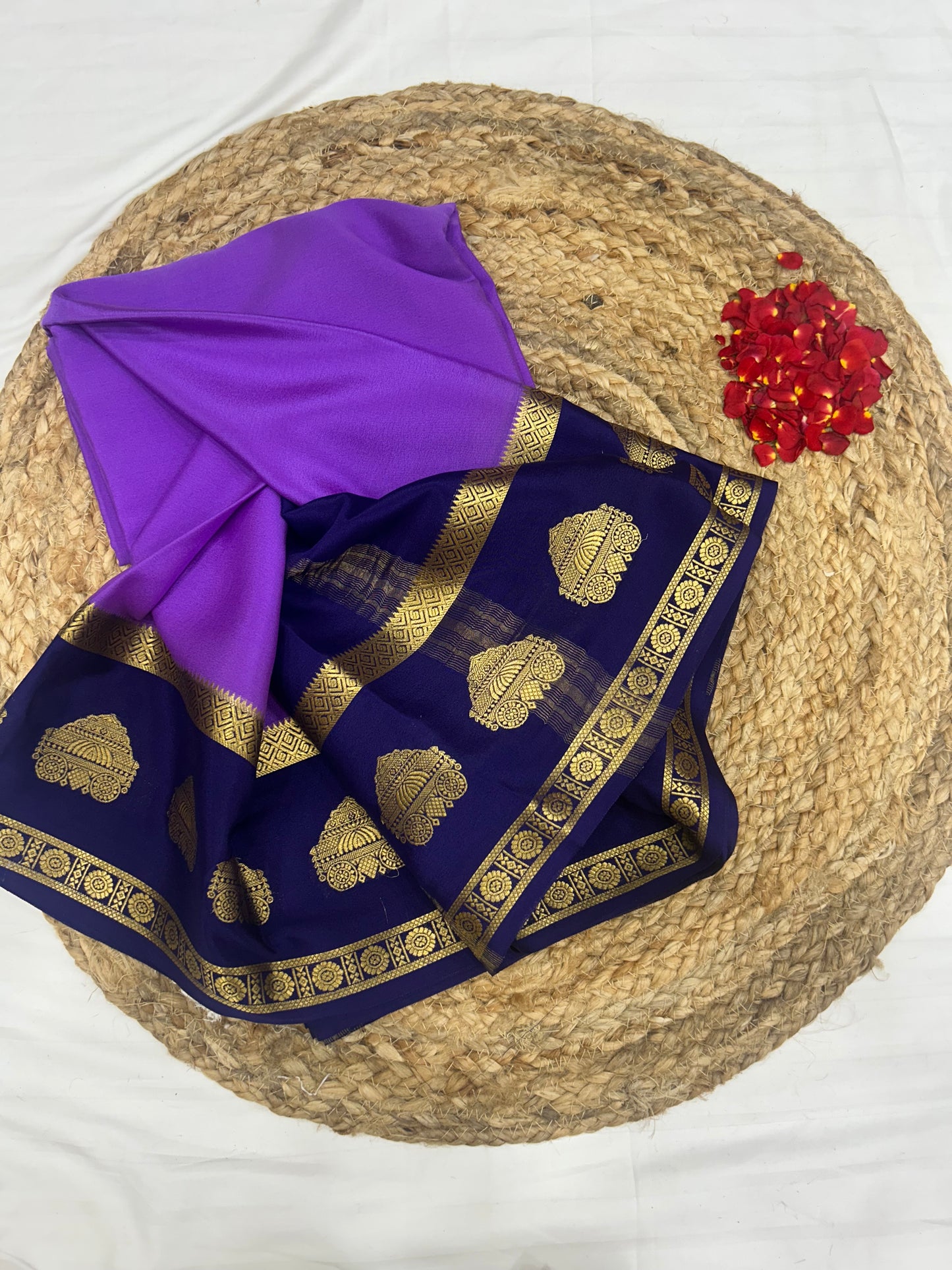 Mysore silk contrast