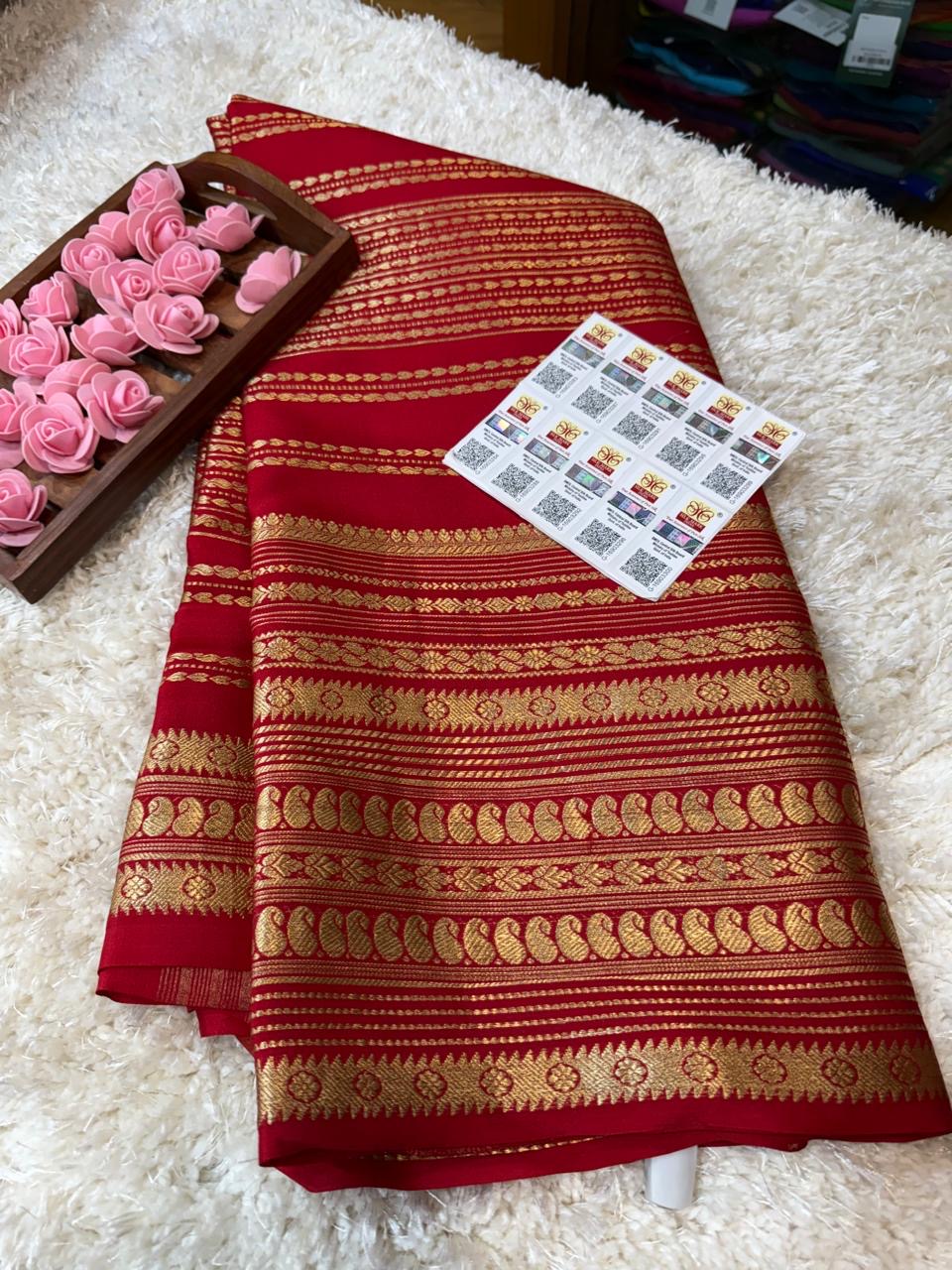 Mysore silk sarees self pattern