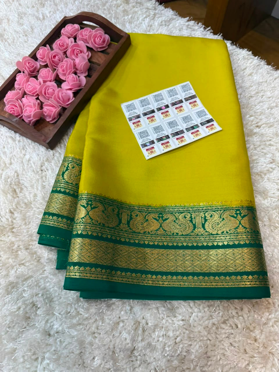 Mysore silk sarees contrast pattern