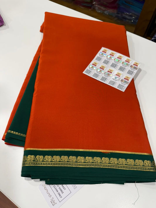 Pure Zari elephant contrast border