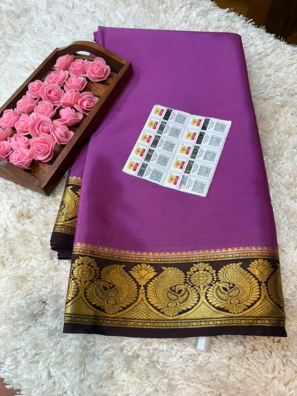 Mysore silk sarees contrast pattern