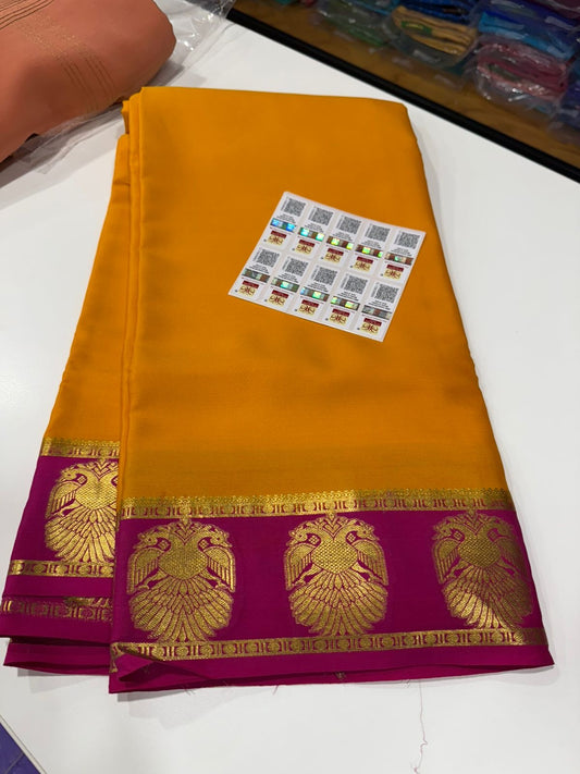 Mysore silk sarees contrast pattern