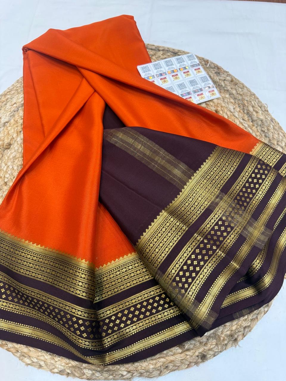 Mysore silk sarees contrast pattern