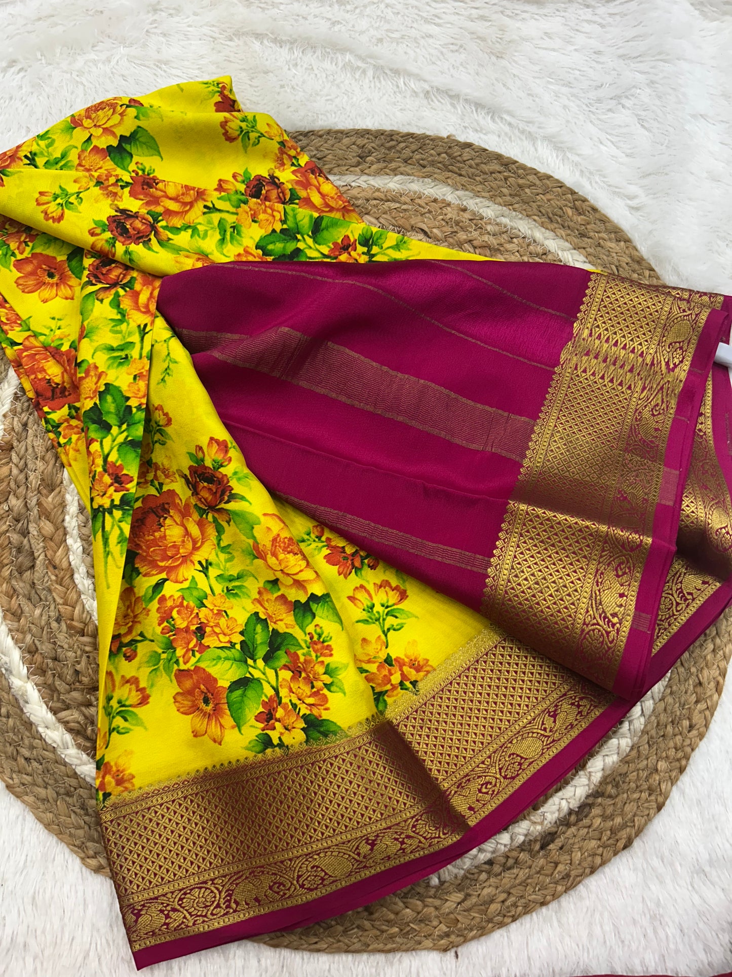 Printed Mysore silk