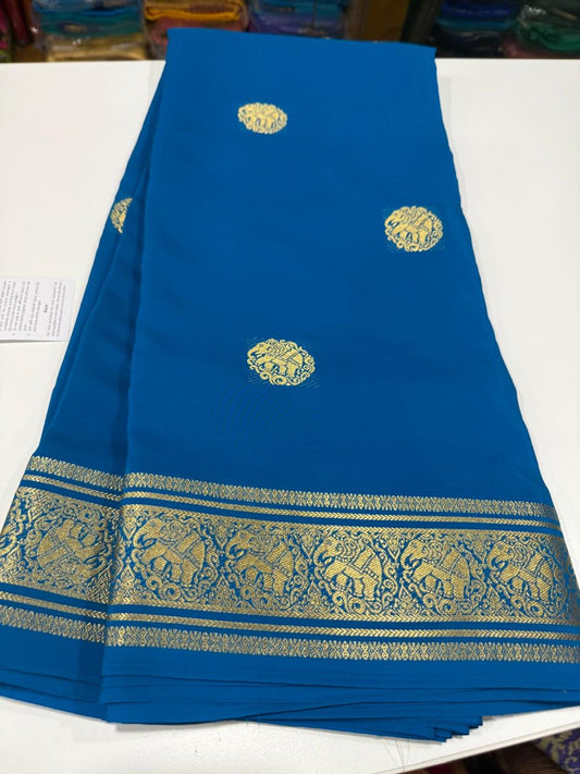 Pure zari Mysore silk saree elephant butta