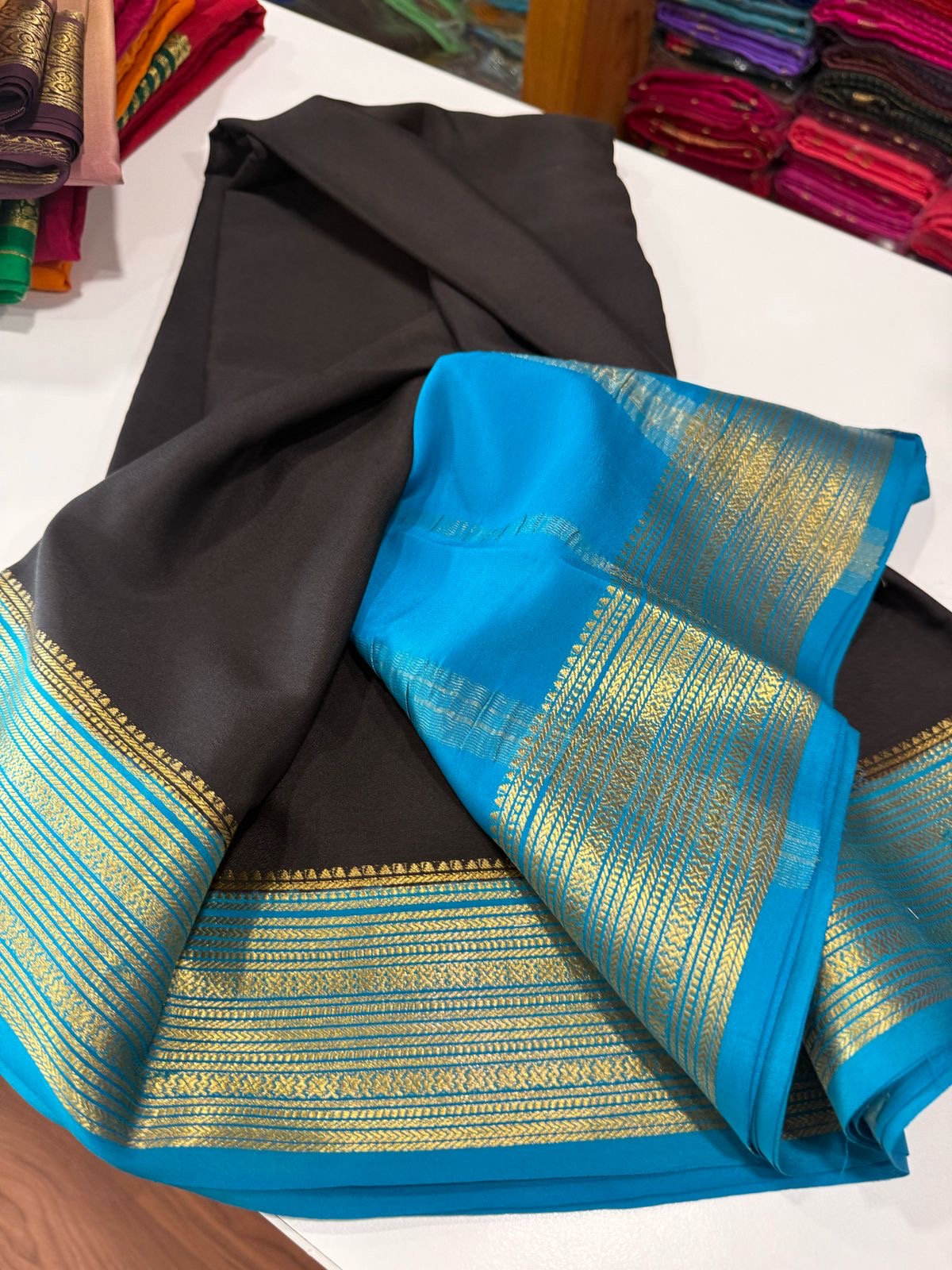 Traditional pattern mysore silk sarees with elegant color combinations
