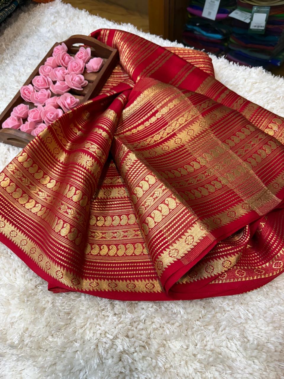 Mysore silk sarees self pattern