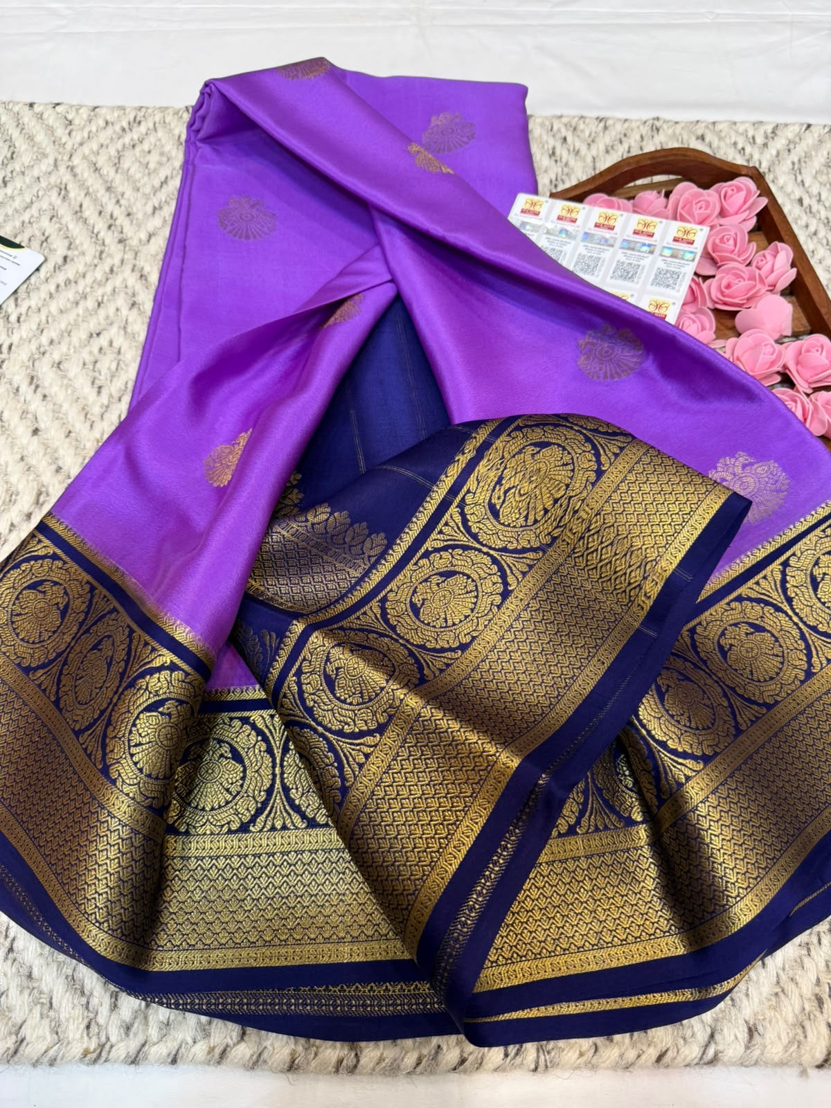 Mysore silk sarees shoulder butta pattern