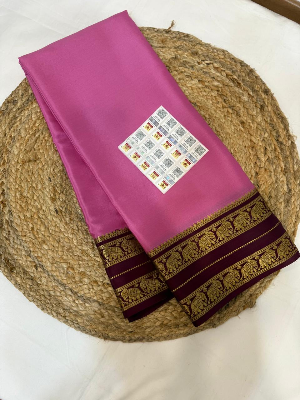 Mysore silk sarees contrast pattern