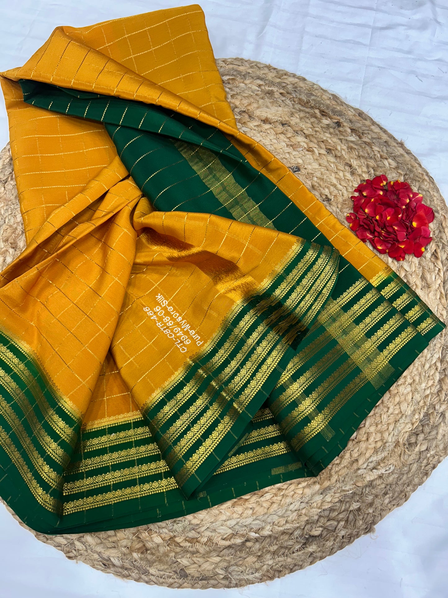Mysore silk gold lace